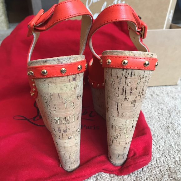 Christian Louboutin orange WEDGES! - Picture 4 of 5